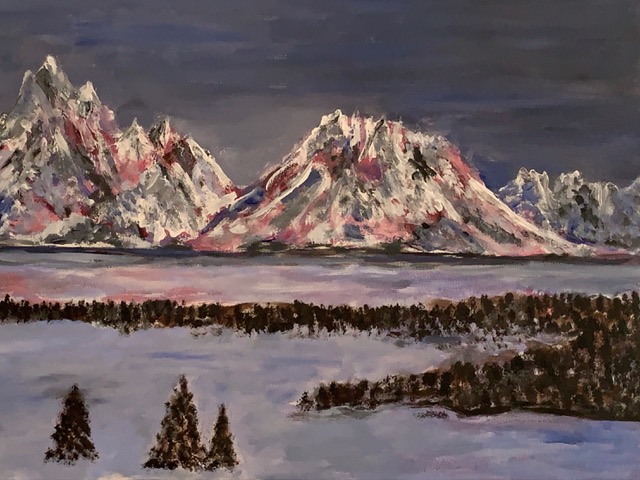 Teton Winter Dawn (acrylic), NFS