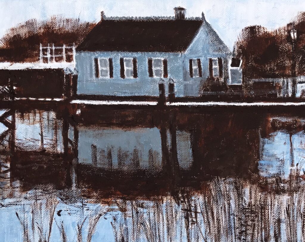 Cottage on the Barrington River (acrylic on canvas, 8x10) - Price Negotiable