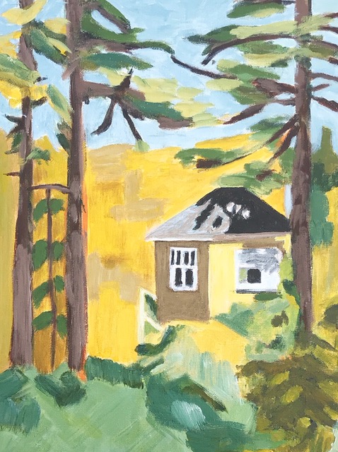 Susan Van Horne "In a Cottage in the Woods" (acrylic), Neg