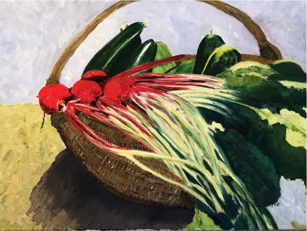 Janet's Produce Basket (oil on canvas), 16 x 20 - Price upon request