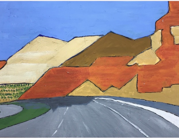 Susan Van Horne "Road to New Mexico" (acrylic), Neg