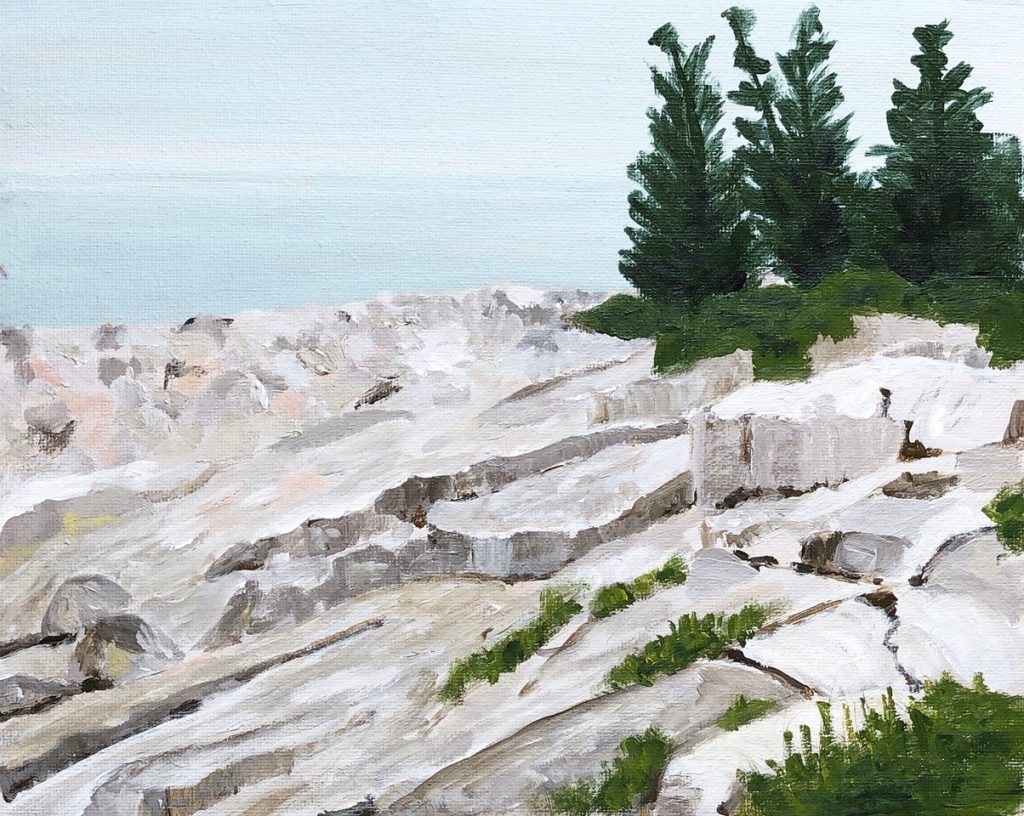 "Maine vista" ( after Fairfield Porter) (acrylic on canvas board), 8x10" - NFS