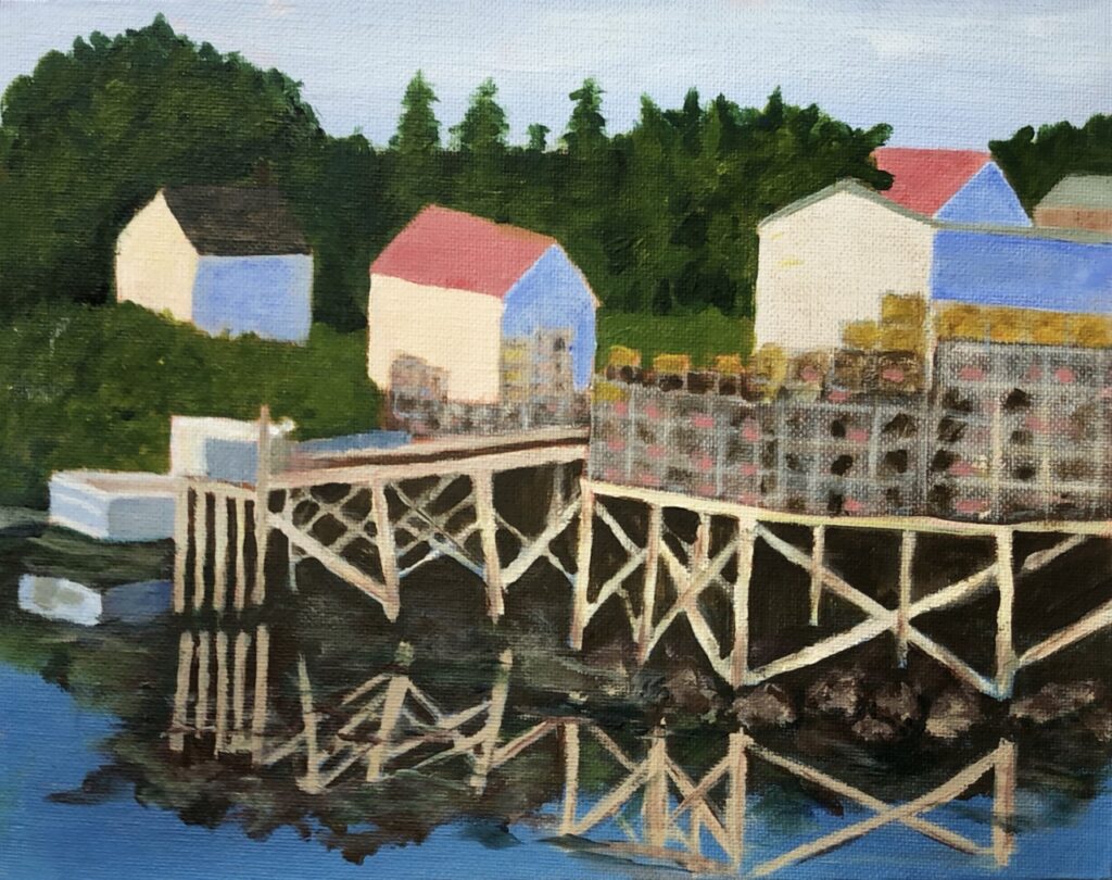 Shape and Form: Port Clyde, Maine (acrylic on canvas board, 8x10) - NFS