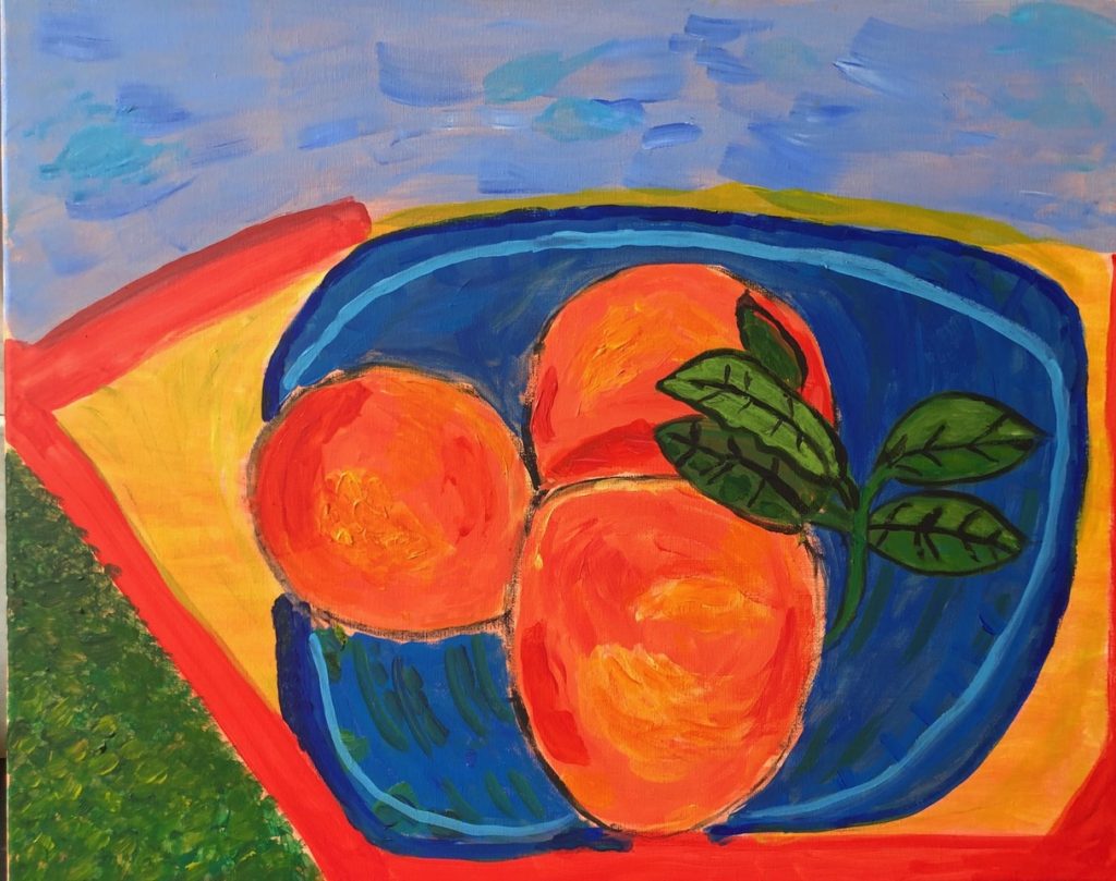 "Peaches on the Beach" (acrylic) - NFS